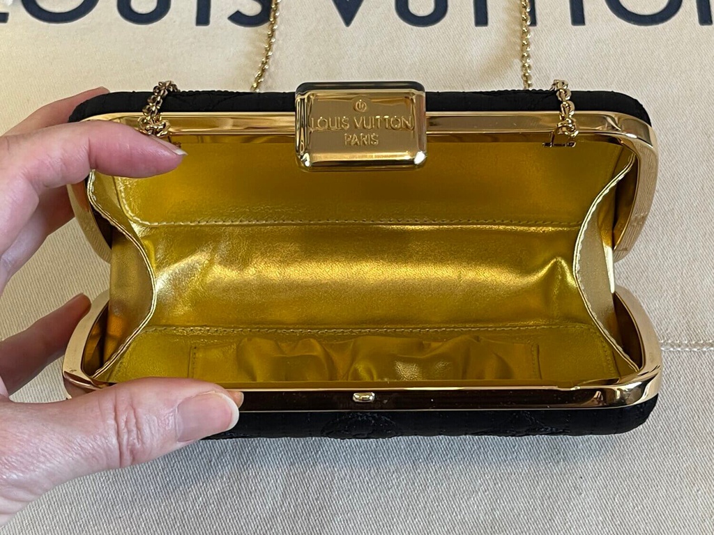 Gold minaudiere clutch online
